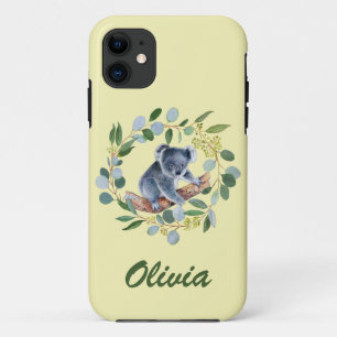 Case-Mate iPhone Case Aquarelle Koala et couronne d'Eucalyptus