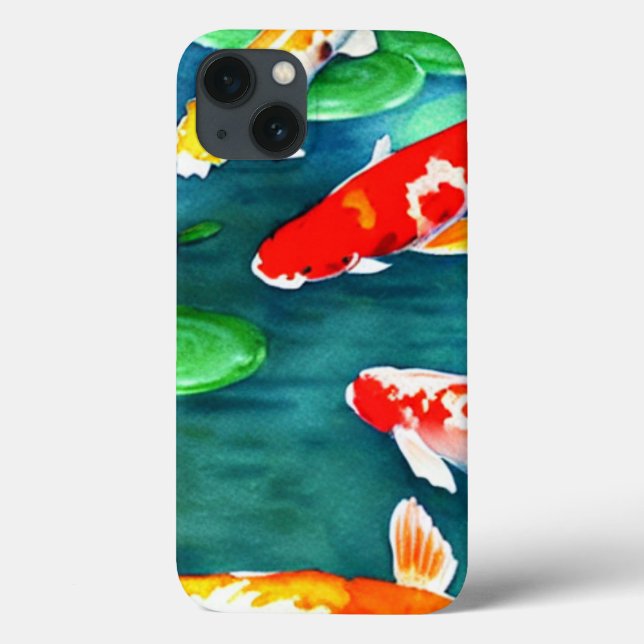 Coques Case-Mate iPhone Aquarelle Koi poisson nager dans l'étang (Verso)