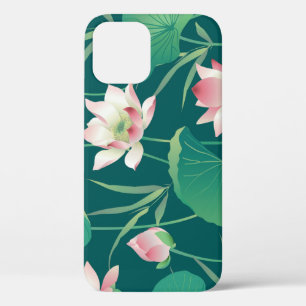 Case-Mate iPhone Case Aquarelle lotus : fleurs vintages sans soudure.