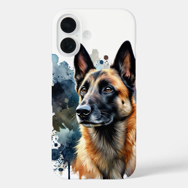 Coques Case-Mate iPhone Aquarelle Malinois belge (Verso)