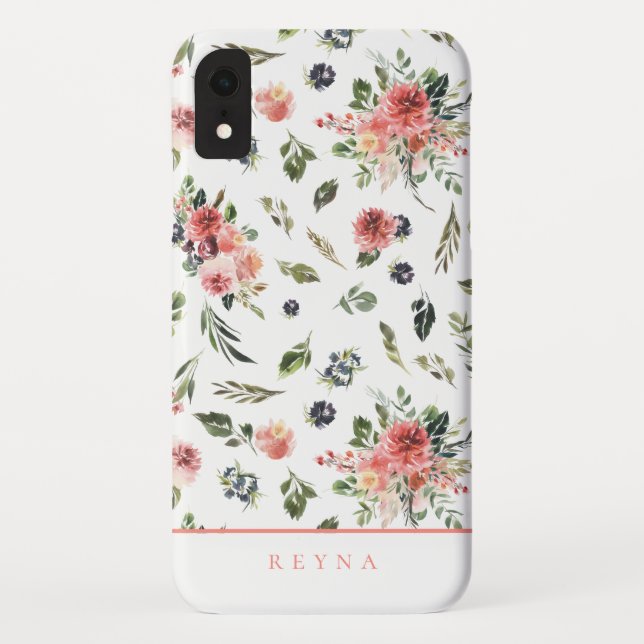Coques Case-Mate iPhone Aquarelle Marine Coral Motif floral (Dos)