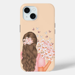 Coque Case-Mate iPhone Aquarelle mignonne Fleurs roses Monogrammes pour e