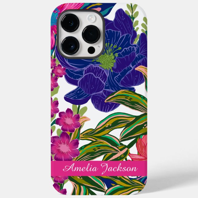 Coques Case-Mate iPhone Aquarelle moderne tendance rose floral (Verso)