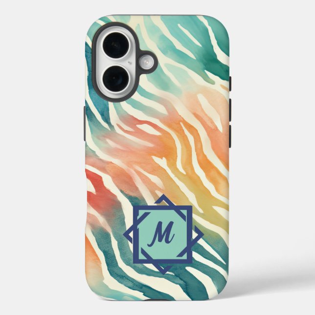 Coques Case-Mate iPhone Aquarelle monographique personnalisée (Verso)