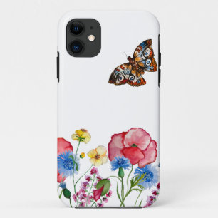 Case-Mate iPhone Case Aquarelle motif avec fleurs sauvages dessinés à la