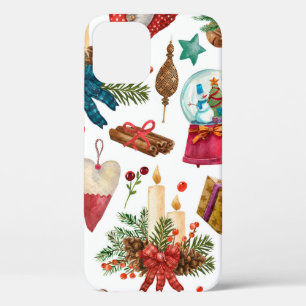Case-Mate iPhone Case Aquarelle Motif avec ornement de Noël Vintage