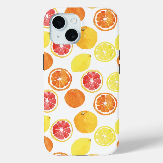 Coques Case-Mate iPhone Aquarelle Motif de fruits d'agrumes (Verso)
