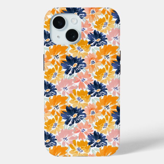 Coques Case-Mate iPhone Aquarelle Motif Floral Rétro (Verso)