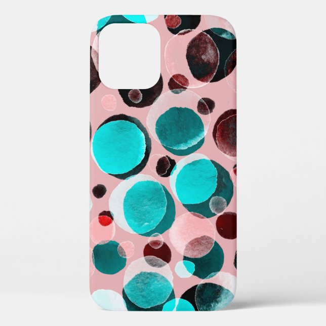 Coques Case-Mate iPhone Aquarelle motif transparent avec pois (Verso)