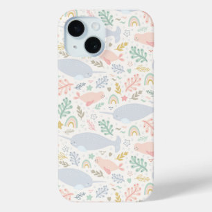 Coque Case-Mate iPhone Aquarelle Narwhal et Motif de phoque