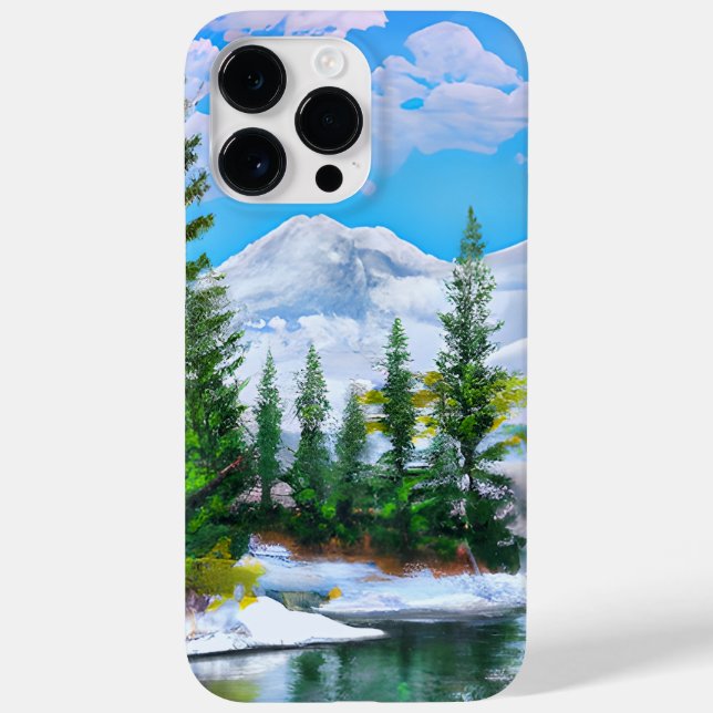 Coques Case-Mate iPhone Aquarelle Nature Hiver Neige Peinture (Verso)