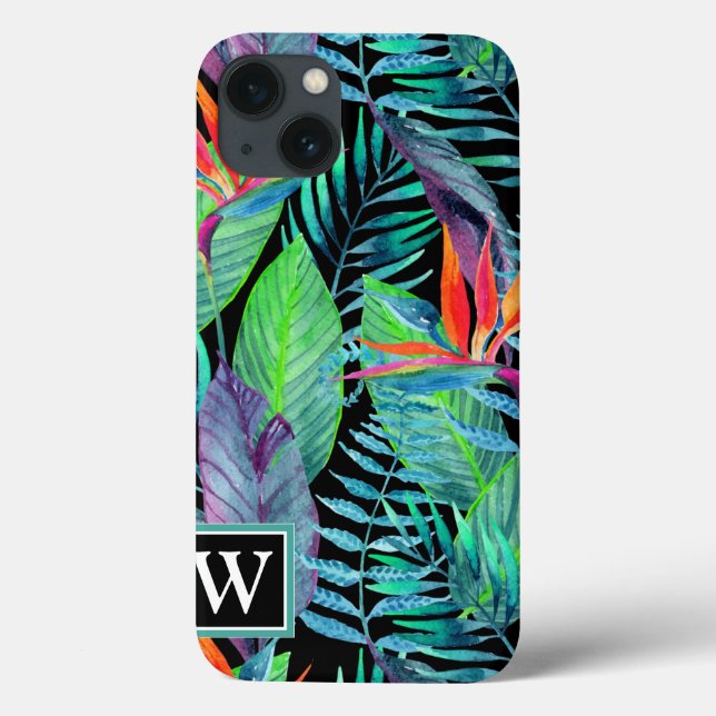 Coques Case-Mate iPhone Aquarelle Oiseau Du Paradis | Ajouter votre initia (Verso)