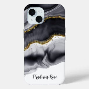 Coque Case-Mate iPhone Aquarelle Or Noir Personnaliser