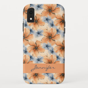 Case-Mate iPhone Case Aquarelle orange et bleu floral