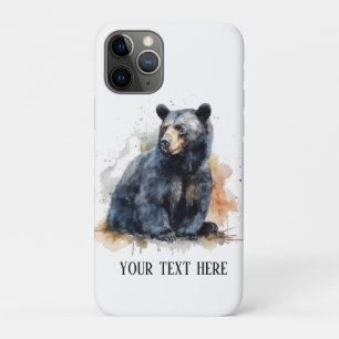 Case-Mate iPhone Case Aquarelle Ours Noir Bois Art, coutume