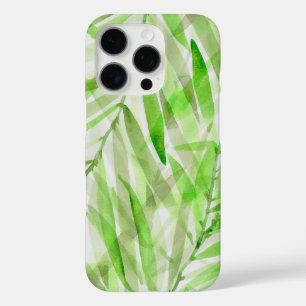 Coque iPhone 16 Pro Aquarelle Palms Hawaiian Tropical en Lime Green