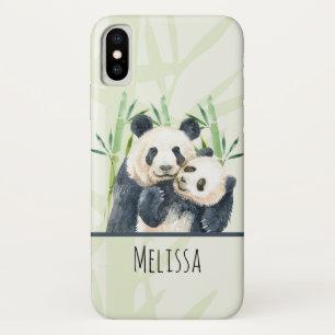 Case-Mate iPhone Case Aquarelle Panda Ours Maman & Bébé en Bambou