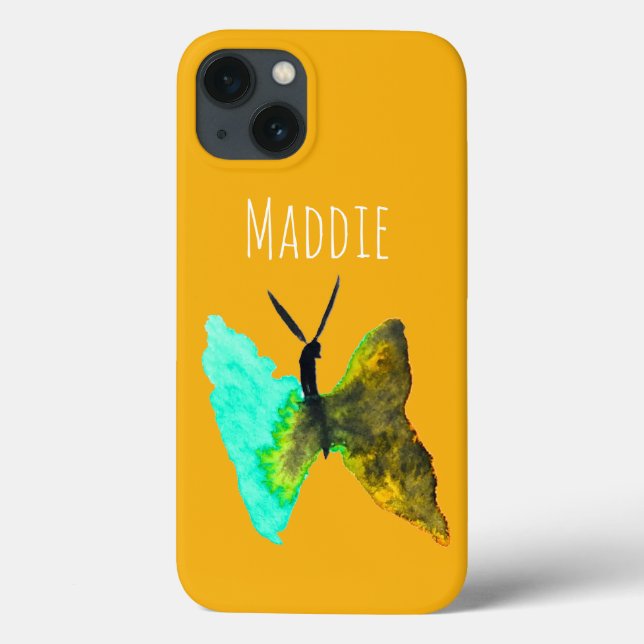 Coques Case-Mate iPhone Aquarelle papillon aqua joli (Verso)