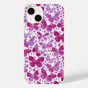 Coque Case-Mate iPhone Aquarelle papillon Magenta Rose