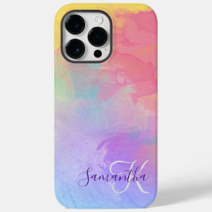 Coque Case-Mate iPhone Aquarelle Pastel Abstrait & Monogram
