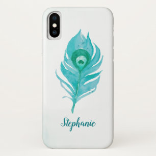 Coque iPhone X Aquarelle Peacock