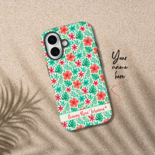 Coque Pour iPhone 16 Aquarelle peinte à la main Fleurs tropicales été