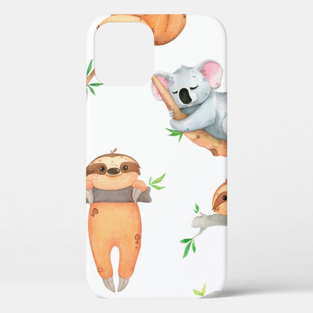 Coques Case-Mate iPhone Aquarelle peinte à la main motif tropical mignon a (Verso)