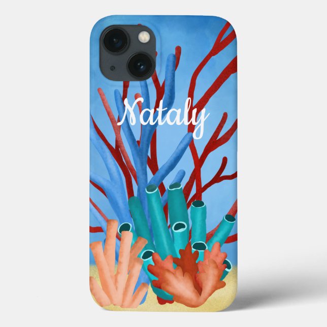 Coques Case-Mate iPhone Aquarelle peinte de coraux de mer (Verso)