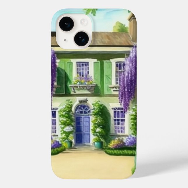 Coques Case-Mate iPhone Aquarelle peinture Bridgerton Wisteria Floral (Verso)
