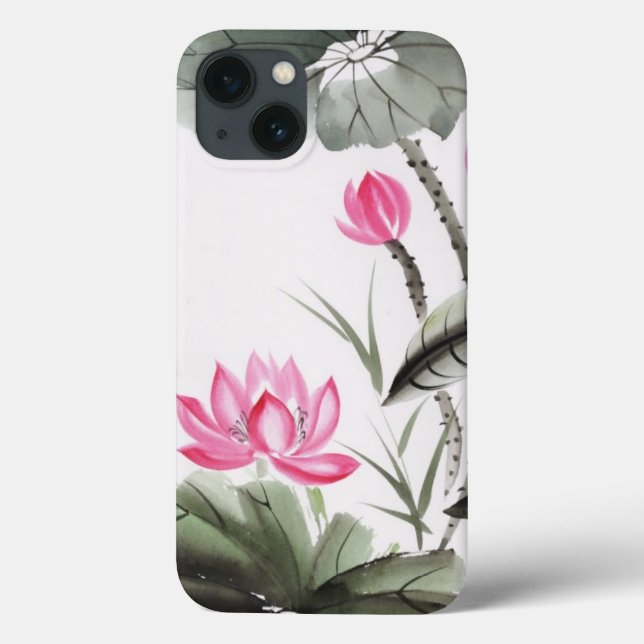Coques Case-Mate iPhone Aquarelle Peinture De Fleur De Lotus (Verso)