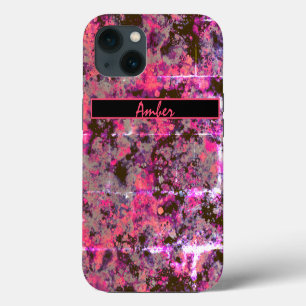 Case-Mate iPhone Case Aquarelle Peinture Éclaboussure Rose Noir Personna