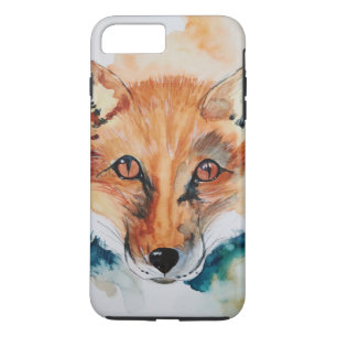 Coque iPhone 7 Plus Aquarelle Peinture Fox Wild Mammal Abstrait