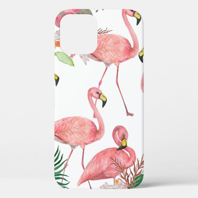 Coques Case-Mate iPhone Aquarelle peinture sans couture motif avec flamant (Verso)
