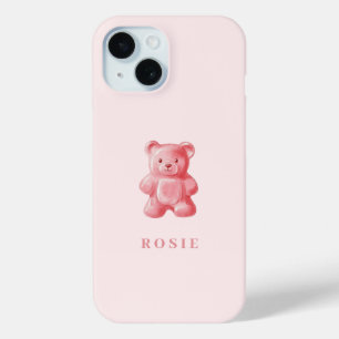 Coque Case-Mate iPhone Aquarelle personnalisée Cute rose Gummy Ours