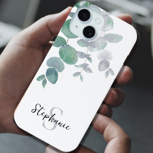 Coque Case-Mate iPhone Aquarelle personnalisée Eucalyptus