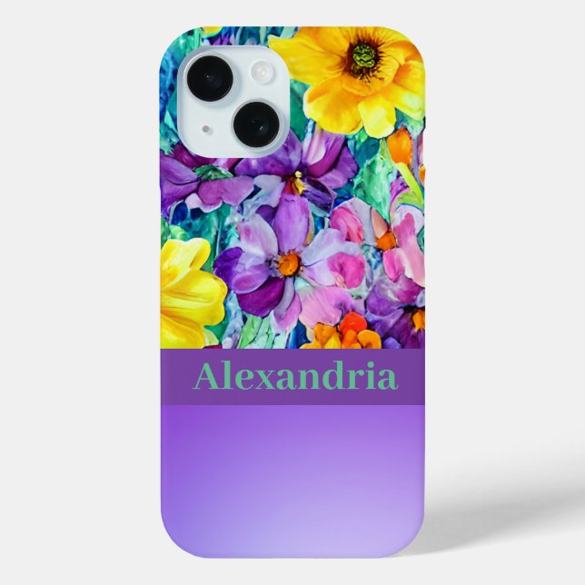 Coques Case-Mate iPhone Aquarelle personnalisée Fleur sauvage mignonne col (Verso)