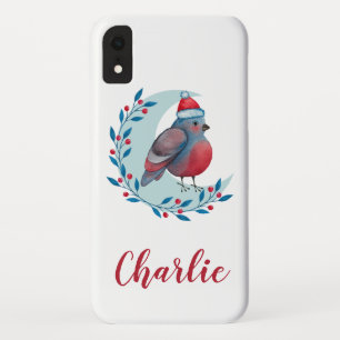 Case-Mate iPhone Case Aquarelle personnalisée Oiseau de Noël sur la lune