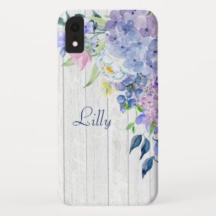 Case-Mate iPhone Case Aquarelle personnalisée Russe Hydrangées violettes