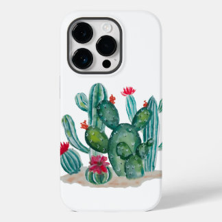 Coque Case-Mate iPhone Aquarelle Plantes de fleurs de cactus