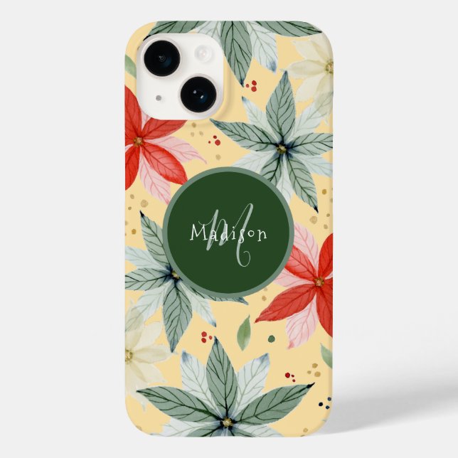 Coques Case-Mate iPhone Aquarelle Poinsettia (Verso)