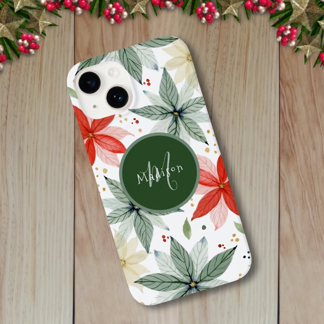 Coques Case-Mate iPhone Aquarelle Poinsettia (Créateur téléchargé)