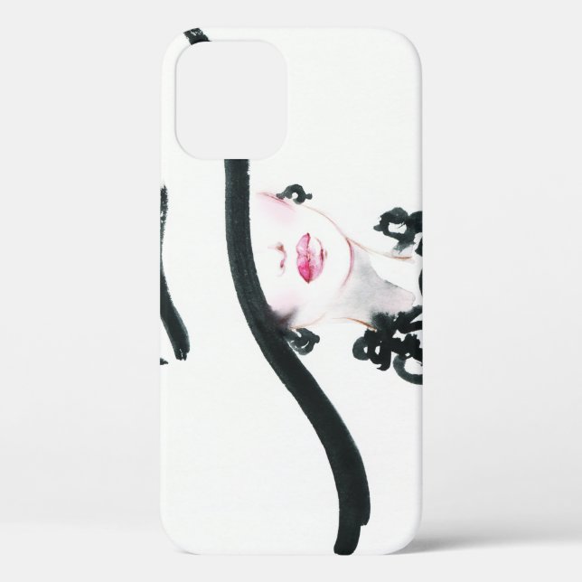 Coques Case-Mate iPhone Aquarelle portrait femme, abstraite illust de mode (Verso)