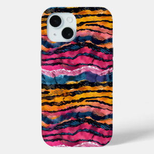 Coque Case-Mate iPhone Aquarelle Rainbow Tiger rayures