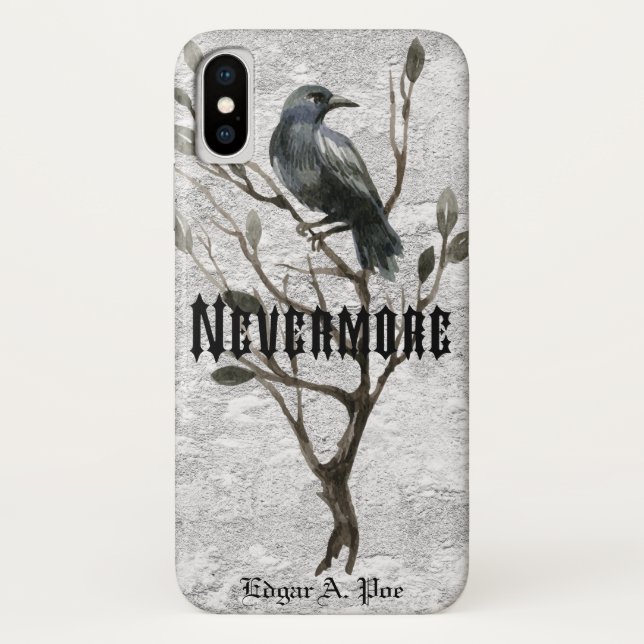 Coques Case-Mate iPhone Aquarelle Raven plus jamais (Dos)