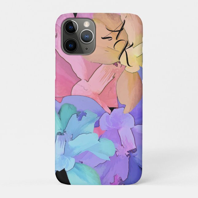 Coques Case-Mate iPhone Aquarelle réversible Monogramme Pastel Camellias C (Dos)