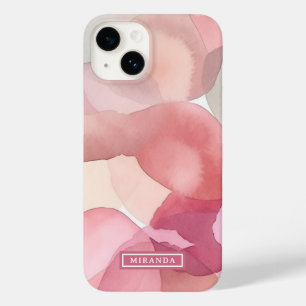 Coque Case-Mate iPhone Aquarelle rose Abstraite 60 Nom de l'art Modèle