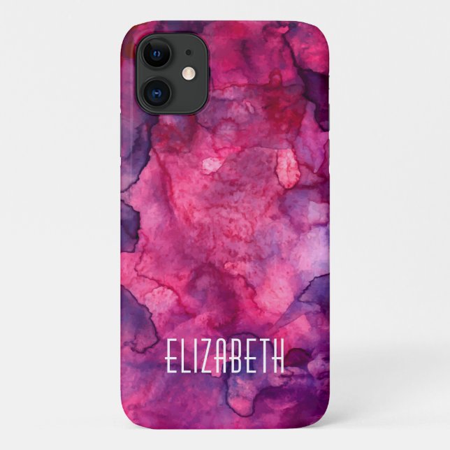 Coques Case-Mate iPhone Aquarelle rose chaud (Dos)