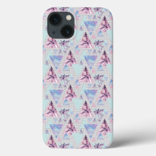 Case-Mate iPhone Case Aquarelle rose et bleu Motif de palmier
