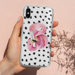 Case-Mate iPhone Case Aquarelle rose exotique moderne Flamant rose & poi<br><div class="desc">Aquarelle rose exotique moderne Flamant rose & points</div>