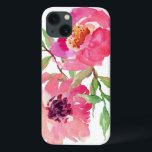 Case-Mate iPhone Case Aquarelle rose Fille Motif Floral<br><div class="desc">Joli et féminin,  ce motif floral rose vif à l'aquarelle présente une paire de fleurs roses profondes aux branches fluides qui ajoutent une touche de vert. Il ajoute un look tendance et branché à votre smartphone.</div>